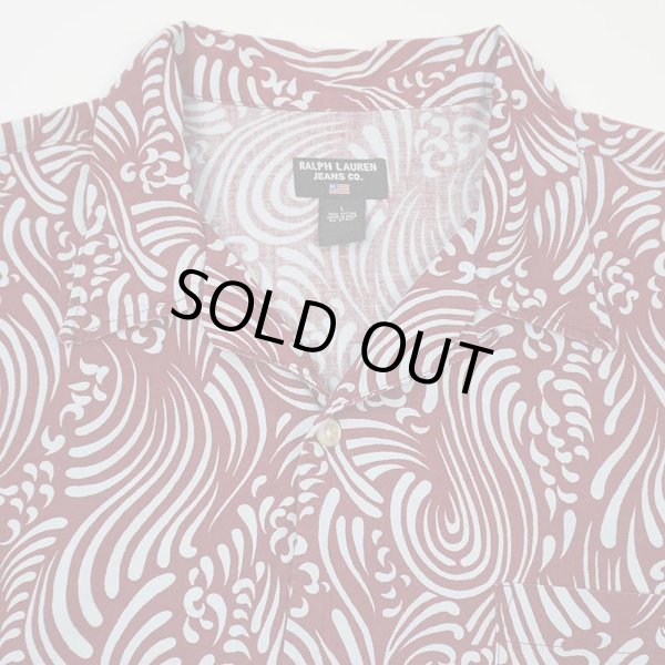 画像3: 90's RALPH LAUREN JEANS S/S 総柄 オープンカラーシャツ (3)