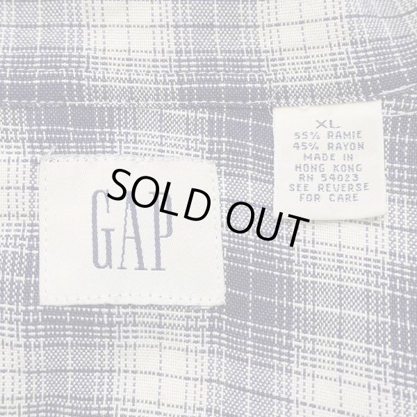 画像2: Early 00's OLD GAP オンブレチェック柄 オープンカラーレーヨンシャツ (2)