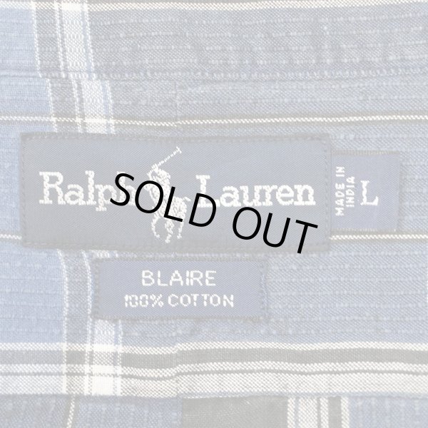 画像2: 90's Polo Ralph Lauren S/S ボタンダウンシャツ "BLAIRE / Black Plaid" (2)