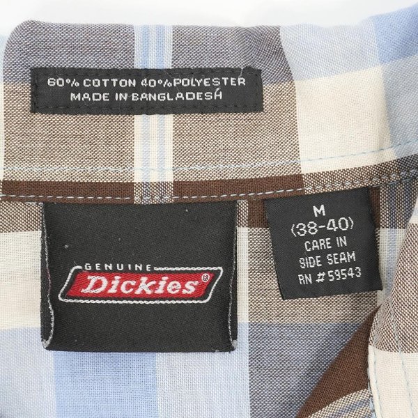 画像2: Late 90's Dickies S/S オープンカラーシャツ “Brown Plaid” (2)