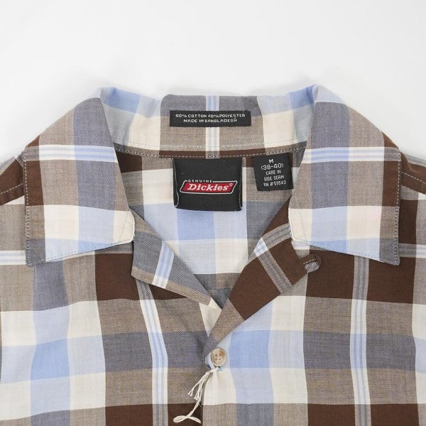 画像3: Late 90's Dickies S/S オープンカラーシャツ “Brown Plaid” (3)