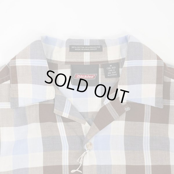 画像3: Late 90's Dickies S/S オープンカラーシャツ “Brown Plaid” (3)