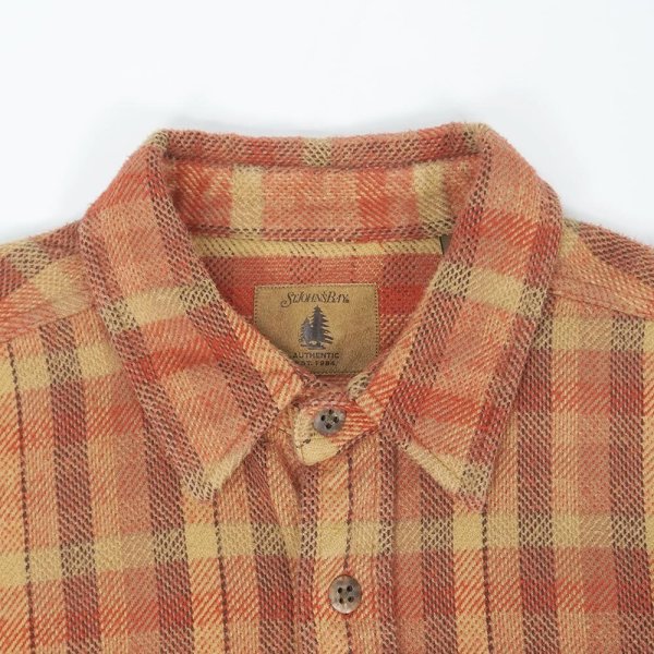 画像3: Late 90's ST JOHN'S BAY ヘビーネルシャツ "Orenge Plaid" (3)