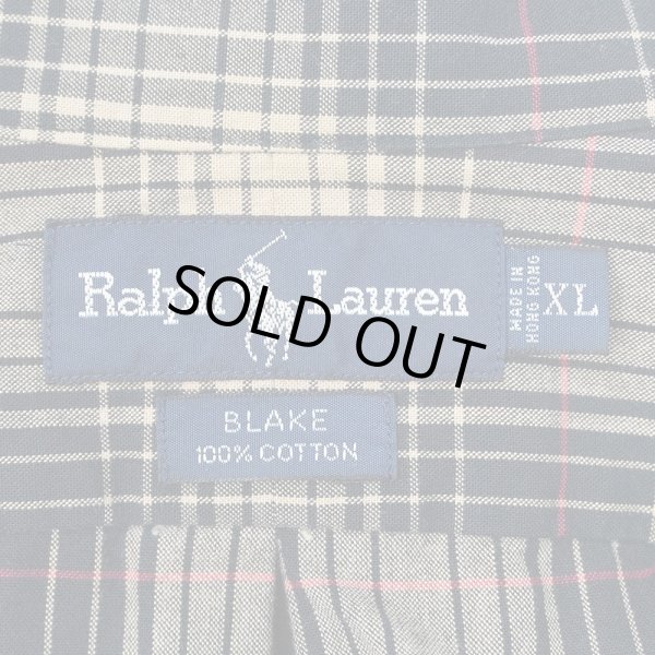 画像2: 90's Polo Ralph Lauren ボタンダウンシャツ "BLAKE / Black Ombre Plaid" (2)