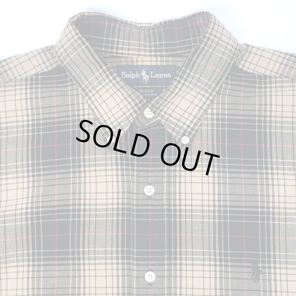 画像3: 90's Polo Ralph Lauren ボタンダウンシャツ "BLAKE / Black Ombre Plaid" (3)