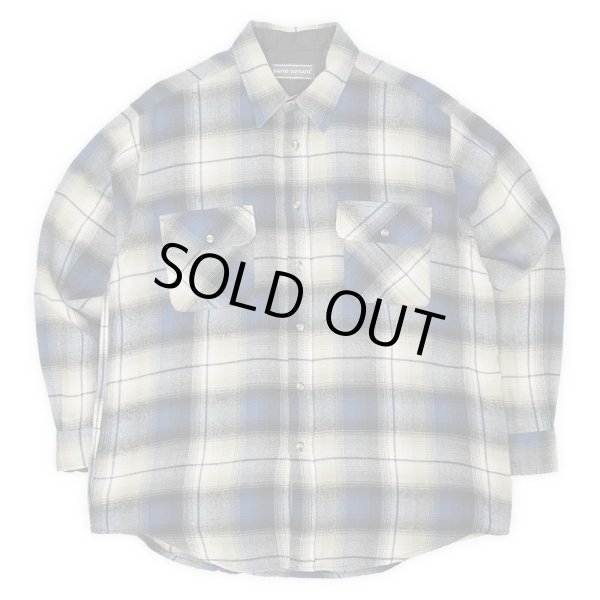 画像1: 90's DAVID TAYLOR アクリルフランネルシャツ "NAVY Ombre Plaid" (1)