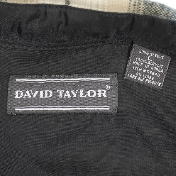 画像2: 90's DAVID TAYLOR アクリルフランネルシャツ "NAVY Ombre Plaid" (2)