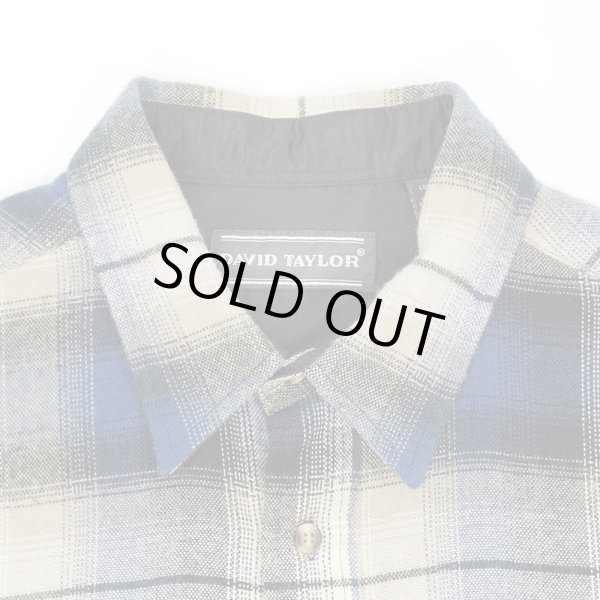 画像3: 90's DAVID TAYLOR アクリルフランネルシャツ "NAVY Ombre Plaid" (3)