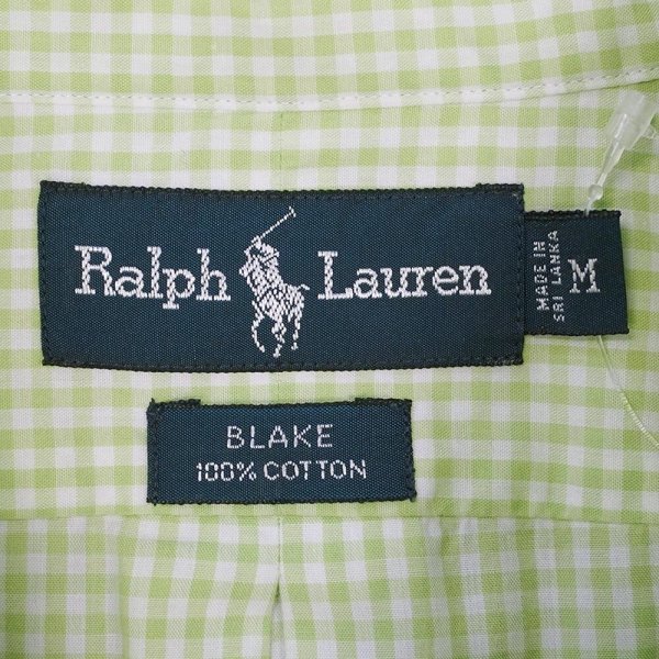 画像2: 90's Polo Ralph Lauren ボタンダウンシャツ "BLAKE / Green Gingham Plaid" (2)