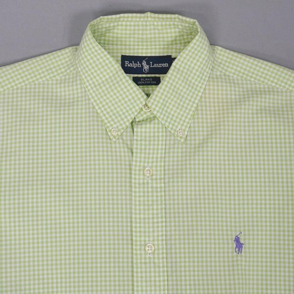 画像3: 90's Polo Ralph Lauren ボタンダウンシャツ "BLAKE / Green Gingham Plaid" (3)
