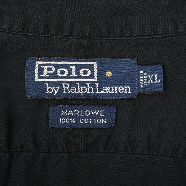 画像2: 90's Polo Ralph Lauren S/S レギュラーカラーシャツ “ALL BLACK / MARLOWE” (2)