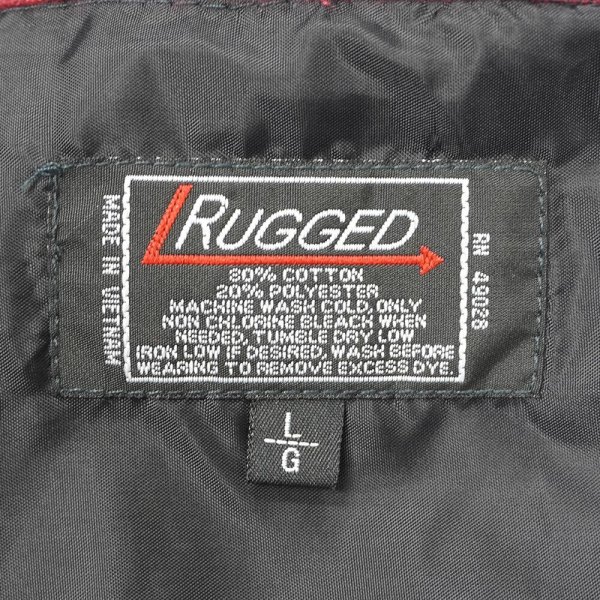 画像2: 80's RUGGED ブロックチェック柄 プリントネルシャツ "DEADSTOCK / RED×BLACK" (2)