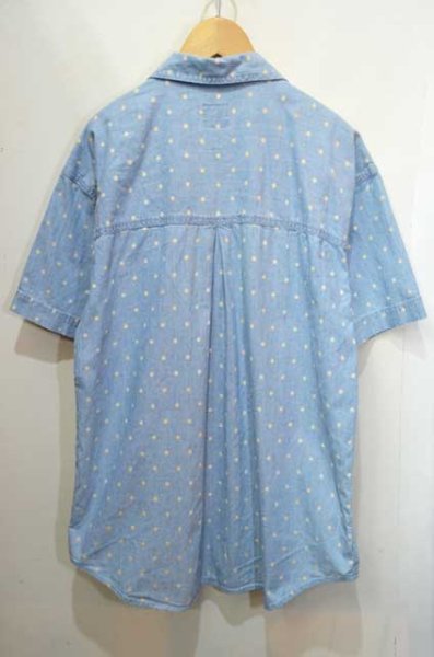 画像2: 90's Lizwear S/S ドット柄 オープンカラーシャツ “シャンブレー生地” (2)