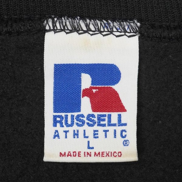 画像2: 90-00's RUSSELL 前V ブランクスウェット "BLACK" (2)