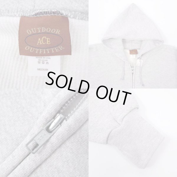 画像3: 80's ACE OUTDOOR OUTFITTER フルジップ スウェットパーカー “GRAY / DEADSTOCK” (3)