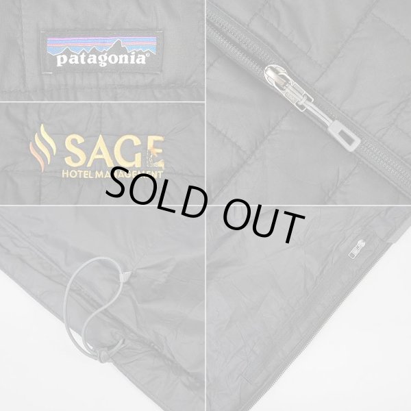 画像4: 20's Patagonia ナノパフベスト "企業ロゴ刺繍 / BLACK" (4)