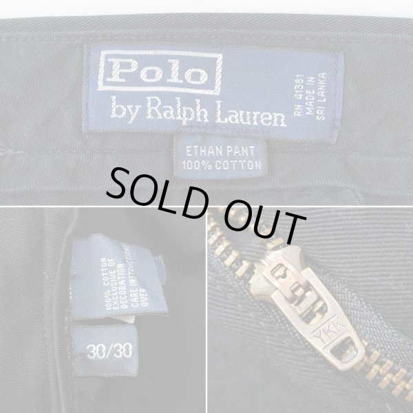 画像4: 90's Polo Ralph Lauren 2タック チノトラウザー "ETHAN PANT / BLACK" (4)