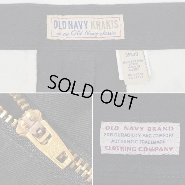 画像4: Early 00's OLD NAVY ノータック チノトラウザー "DEADSTOCK / BLACK" (4)
