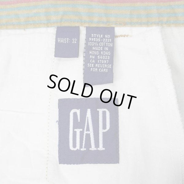 画像3: 90's OLD GAP 2タック コットンショーツ "Multi Stripe Pattern" (3)