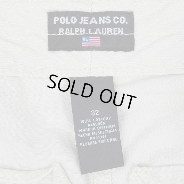 画像3: 90-00's POLO JEANS リップストップカーゴショーツ "OFF WHITE" (3)