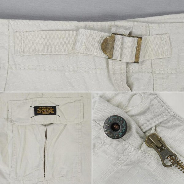画像4: 90-00's POLO JEANS リップストップカーゴショーツ "OFF WHITE" (4)