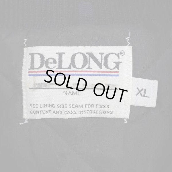 画像3: 90's Delong レザー切り替え ウールスタジャン (3)