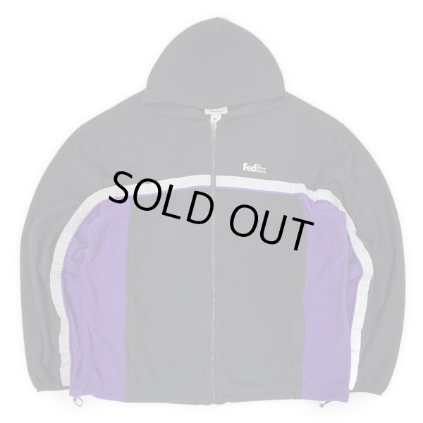画像1: 00's FedEx フリースフーディージャケット (1)