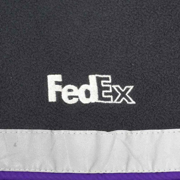 画像3: 00's FedEx フリースフーディージャケット (3)