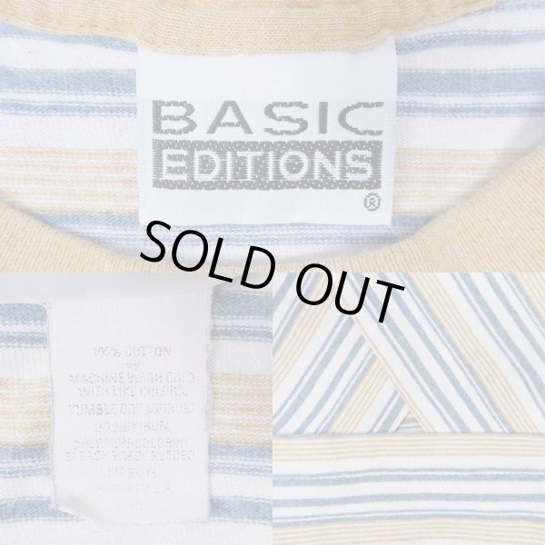 画像2: 90's Basic Editions マルチボーダーTシャツ (2)