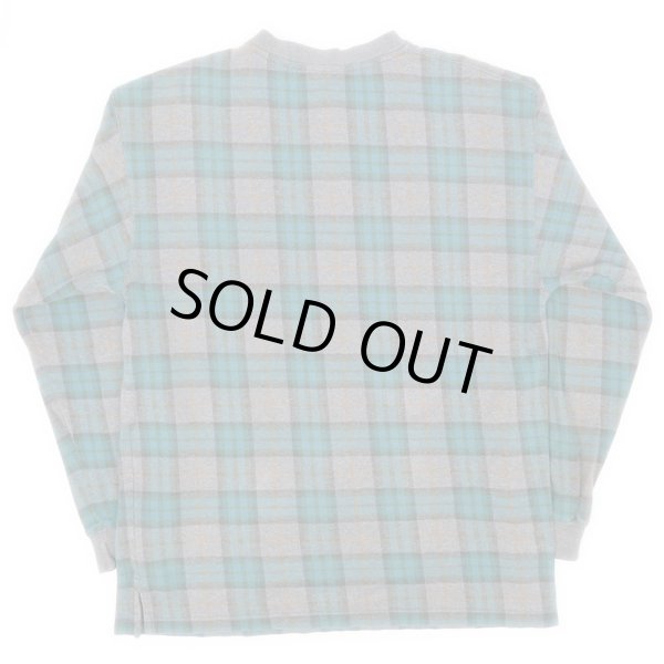 画像2: 90's Eddie Bauer チェック柄 ヘンリーネックカットソー (2)