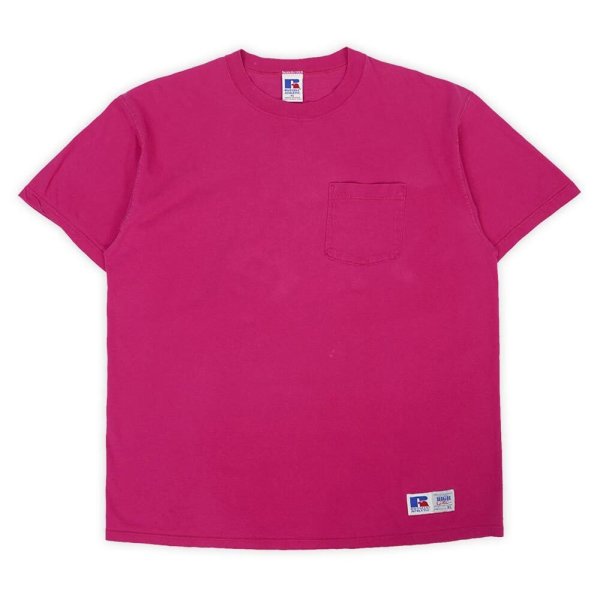 画像1: 90's RUSSELL ポケットTシャツ "PINK / MADE IN USA" (1)