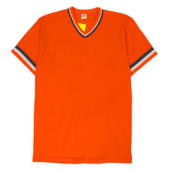 画像1: 70's RUSSELL Vネック ブランクTシャツ "金タグ" (1)