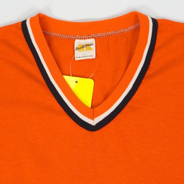 画像3: 70's RUSSELL Vネック ブランクTシャツ "金タグ" (3)