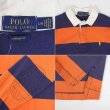 画像2: 00's Polo Ralph Lauren ワイドボーダー柄 ラガーシャツ “Orange × Navy” (2)