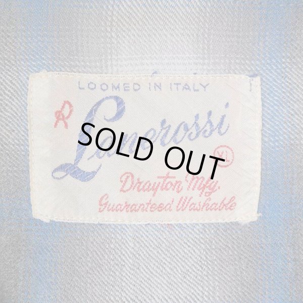 画像3: 60's Lanerossi オンブレチェック柄 オープンカラーウールシャツ "sizeXL" (3)