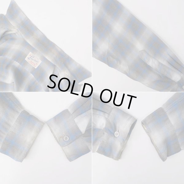 画像6: 60's Lanerossi オンブレチェック柄 オープンカラーウールシャツ "sizeXL" (6)