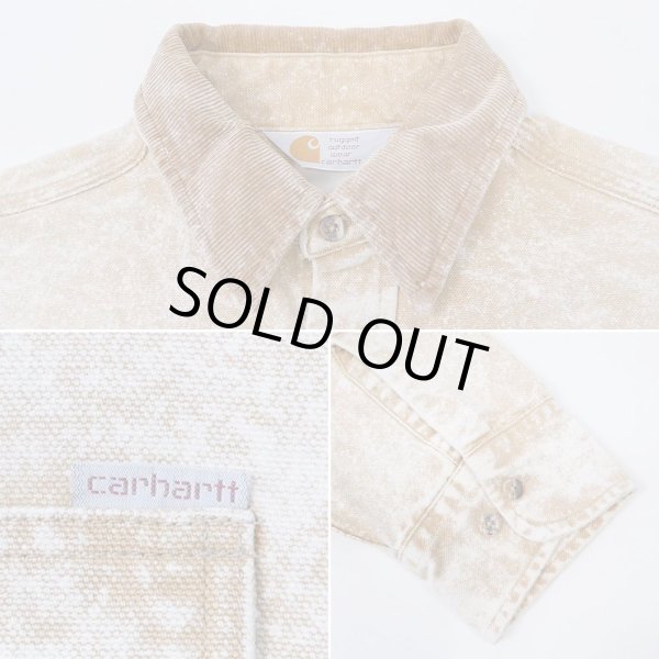画像4: 90's Carhartt ブリーチ加工 ダックワークシャツ (4)
