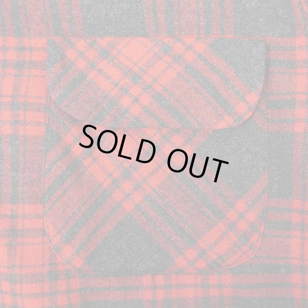 画像4: 50's Pendleton オープンカラー ウールシャツ “Black × Red Plaid” (4)