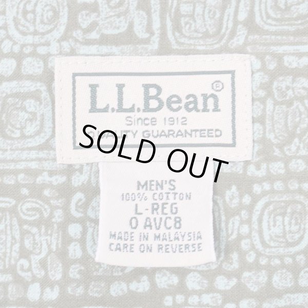 画像2: Early 00's L.L.Bean 総柄 オープンカラーシャツ "GREEN BASE" (2)