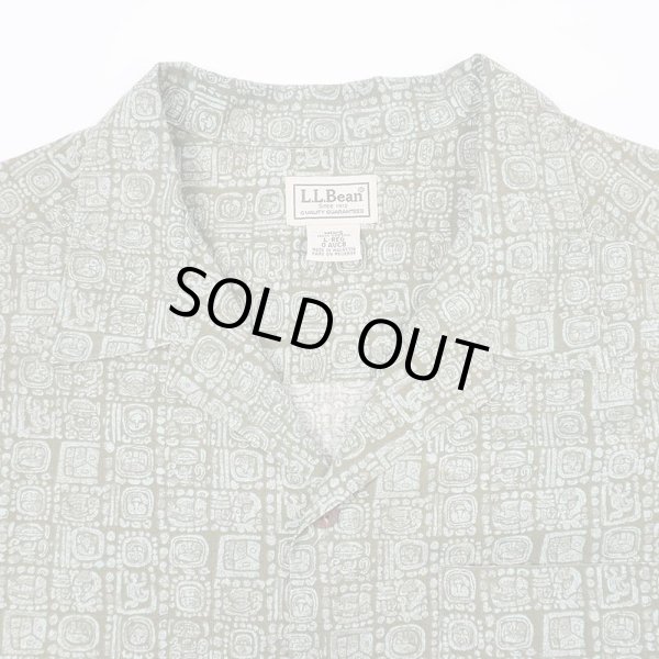 画像3: Early 00's L.L.Bean 総柄 オープンカラーシャツ "GREEN BASE" (3)