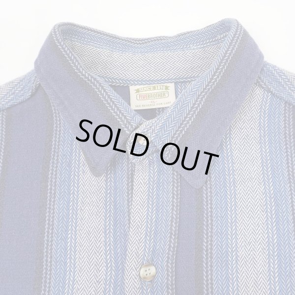 画像3: 90's FIVE BROTHER マルチストライプ柄 ヘビーネルシャツ "MADE IN USA" (3)