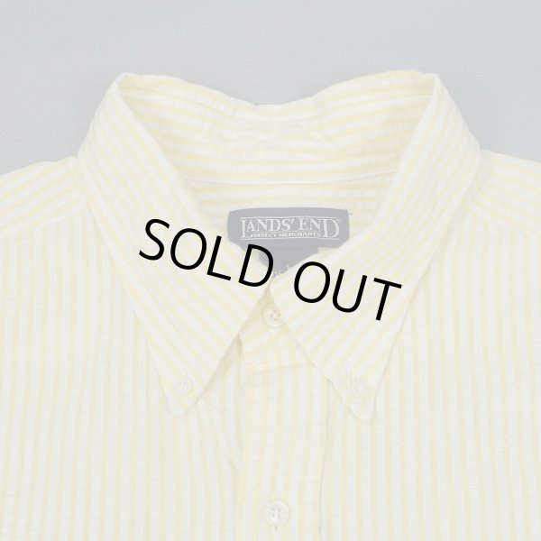 画像3: 90-00's LANDS' END S/S シアサッカー ボタンダウンシャツ "3点留め" (3)