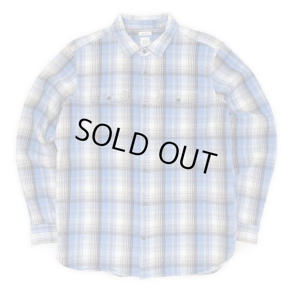 画像1: 00's GAP ヘビーネルシャツ “Blue Plaid” (1)