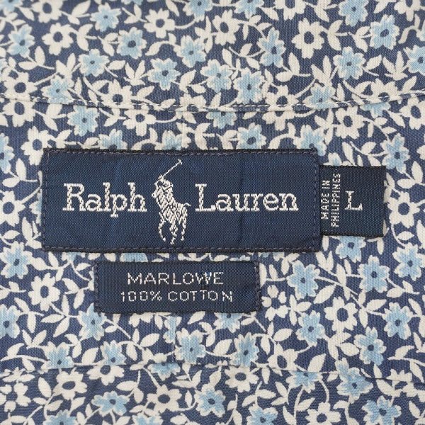 画像2: 90's Polo Ralph Lauren 総柄 ボタンダウンシャツ "MARLOWE" (2)