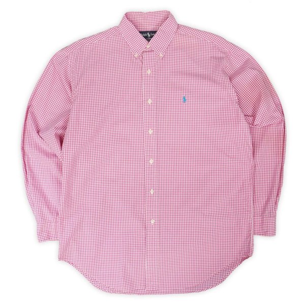 画像1: 90's Polo Ralph Lauren ボタンダウンシャツ "BLAKE / Pink Gingham Plaid" (1)