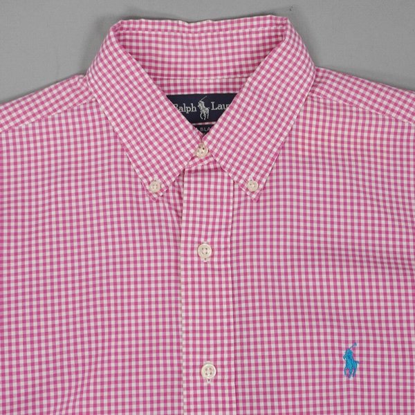 画像3: 90's Polo Ralph Lauren ボタンダウンシャツ "BLAKE / Pink Gingham Plaid" (3)