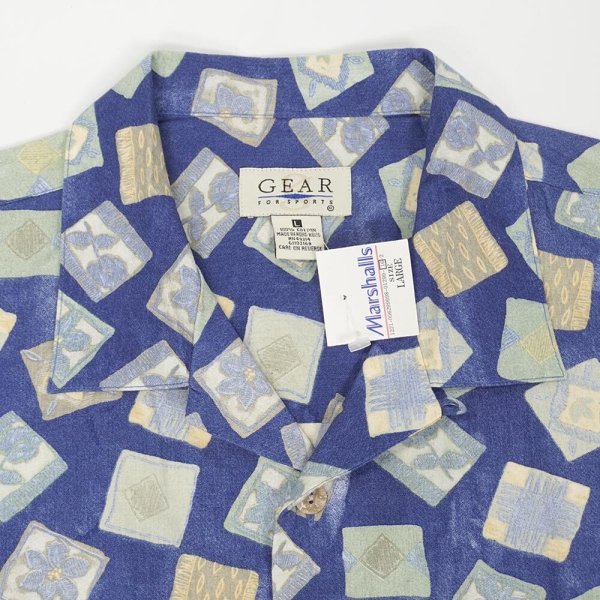 画像3: 90's GEAR S/S 総柄 オープンカラーシャツ "DEADSTOCK" (3)