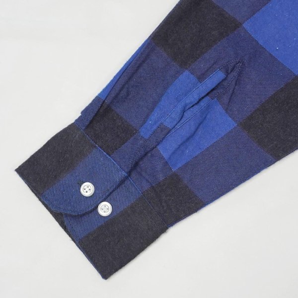 画像4: 80's RUGGED ブロックチェック柄 プリントネルシャツ "DEADSTOCK / BLUE×BLACK" (4)