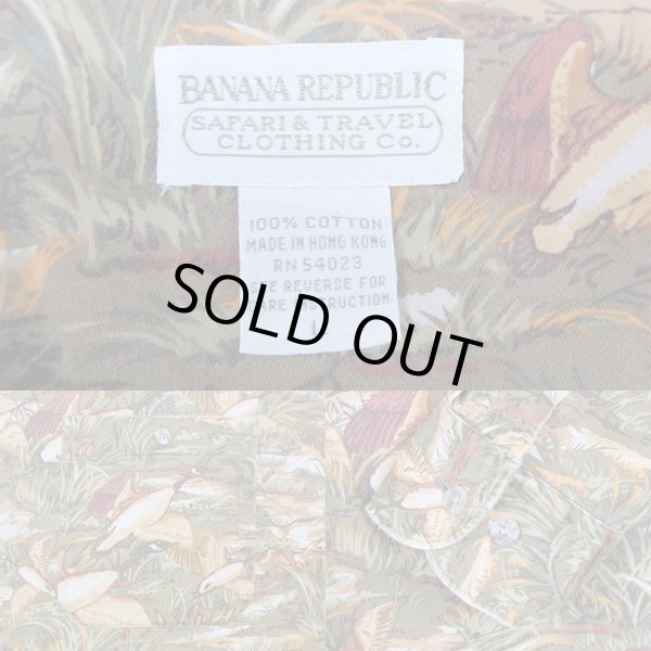 画像3: 90's BANANA REPUBLIC L/S 総柄シャツ (3)