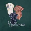 画像2: 90's DUCKS UNLIMITED 刺繍スウェット “DOGS EMBROIDERY / GREEN / MADE IN USA” (2)